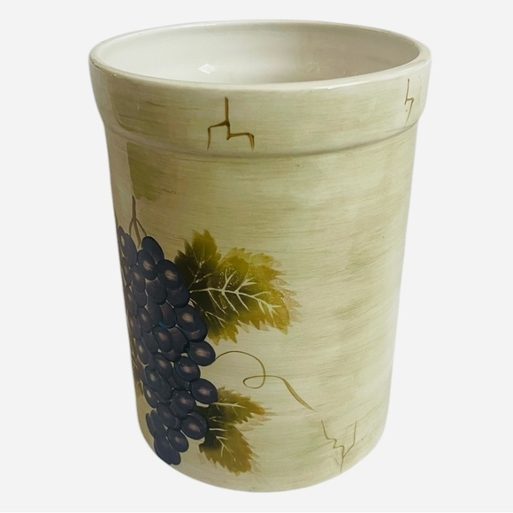 Utensils Holder Cabernet Tabletops Unlimited Hand Painted Ceramic Bottle Cooler - Picture 4 of 8